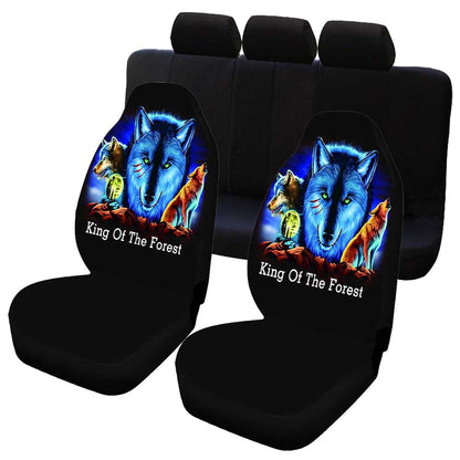 Car Wolf Print GM Seat Cover 2 Pcs/5 Pcs Sets