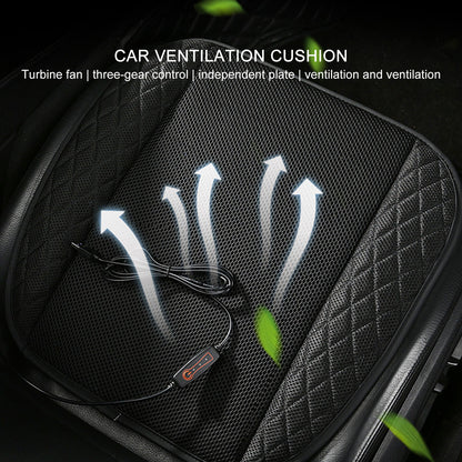 12V Cooling Car Seat Cushion Cover With Air Ventilated Fan Conditioned Cooler