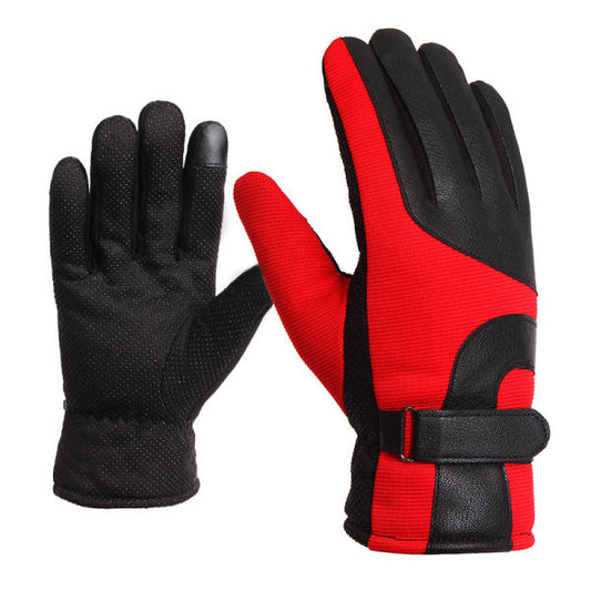 Motorcycle Leather Touch Screen Winter Warm Gloves