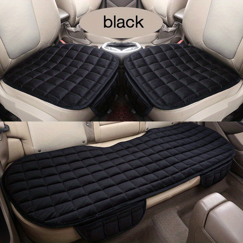 Car Soft Lightweight Plush Oval Seat Cushions Premium Polyester Protectors 3pcs/set