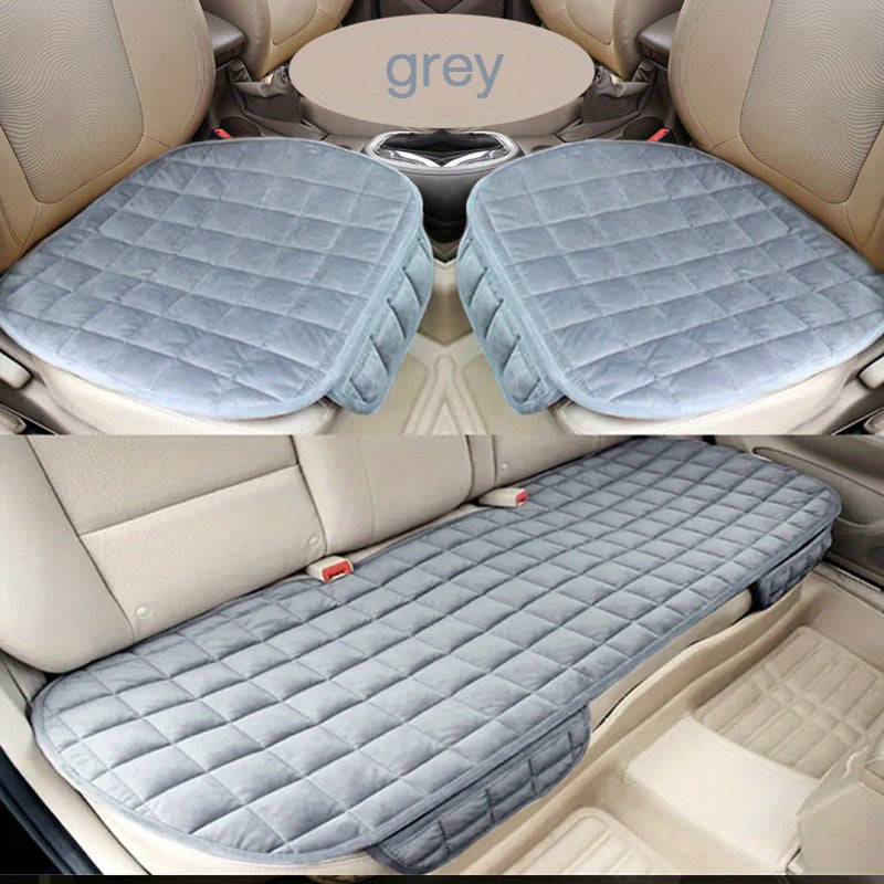 Car Soft Lightweight Plush Oval Seat Cushions Premium Polyester Protectors 3pcs/set