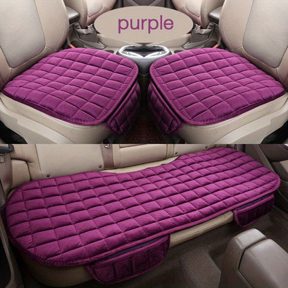Car Soft Lightweight Plush Oval Seat Cushions Premium Polyester Protectors 3pcs/set