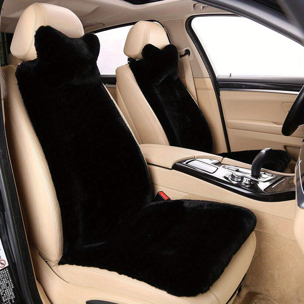 Car Faux Sleek Seat Pad Soft Wool Warm Seat Cushions