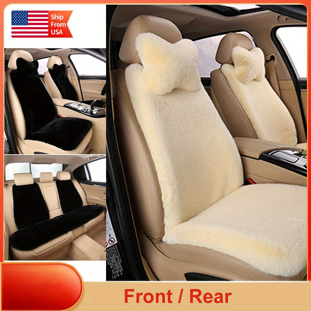 Car Faux Sleek Seat Pad Soft Wool Warm Seat Cushions