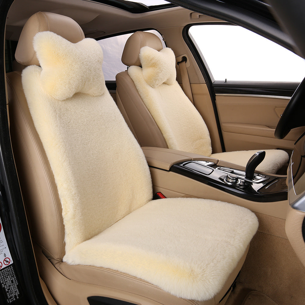 Car Faux Sleek Seat Pad Soft Wool Warm Seat Cushions