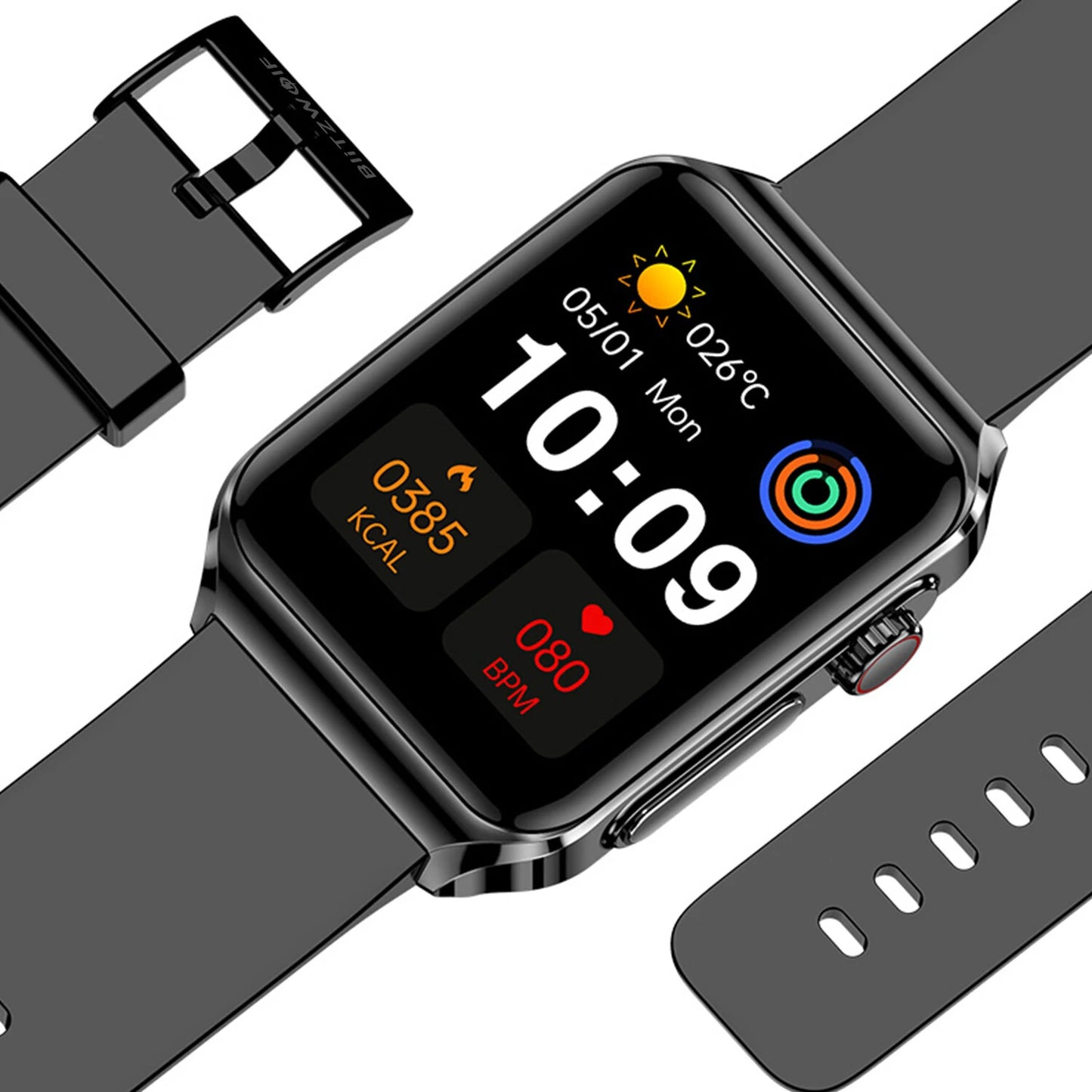 ECG HRV 1.85 Inch AMOLED 3D Curved Screen Heart Rate Blood Blueteeth Watch