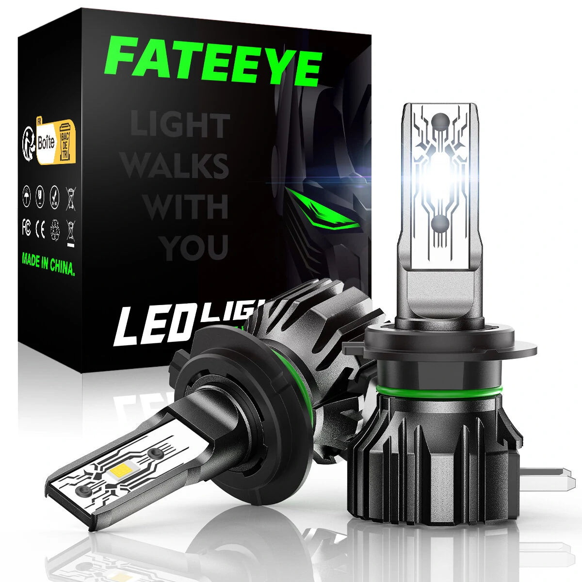 A700-F1 DC 9V-18V Car LED Headlight Bulbs 10000LM/ Pair