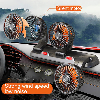 Car Mini Fan With Parking Number Three-Head Fan