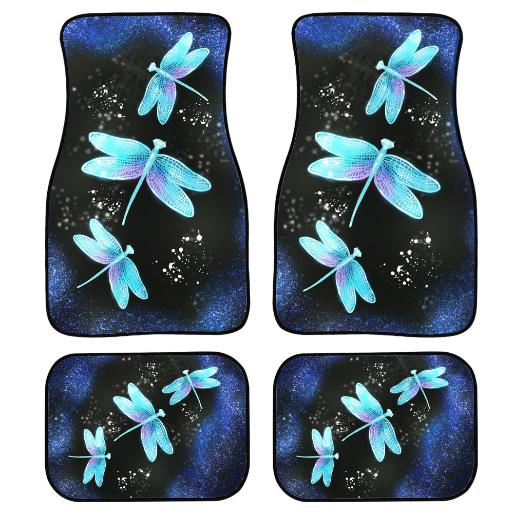Car Blue Dragonfly Sunflower Skull Floor Mat Seat Cushion