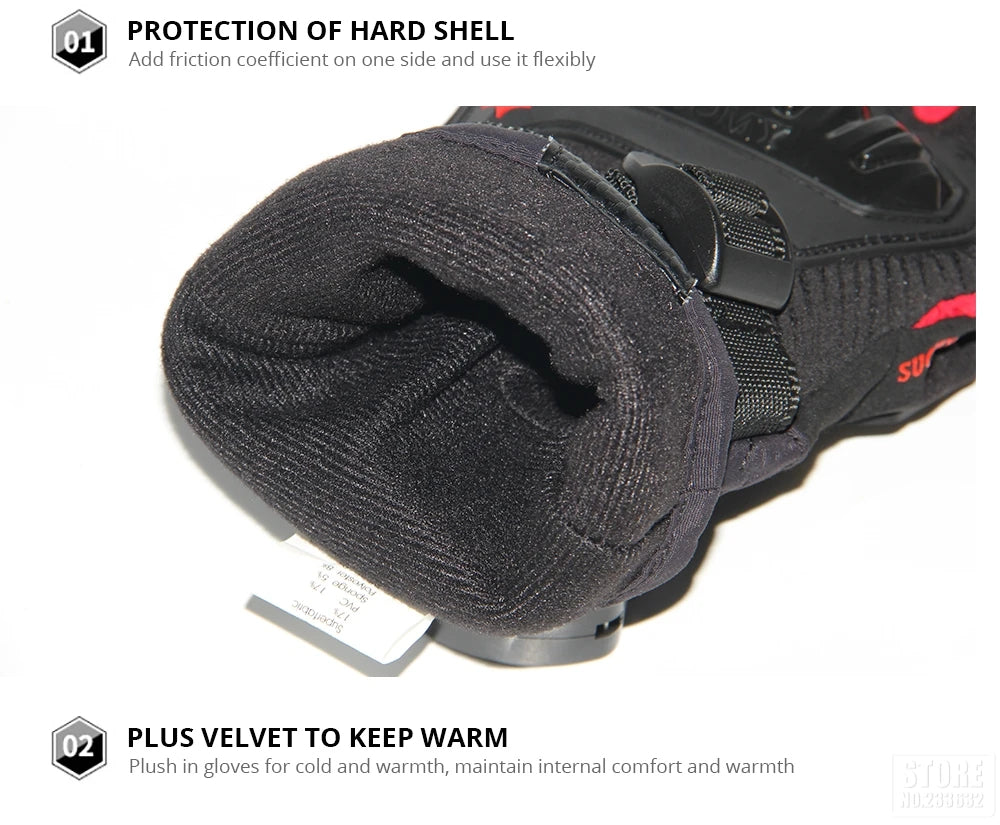 Motorcycle Waterproof Winter Warm Touch Screen Anti Slip Protective Gloves