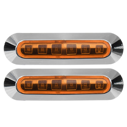 2PCS 6LED Side Marker Lights Lamp 12V 24V for Truck Trailer Caravan Lorry Van