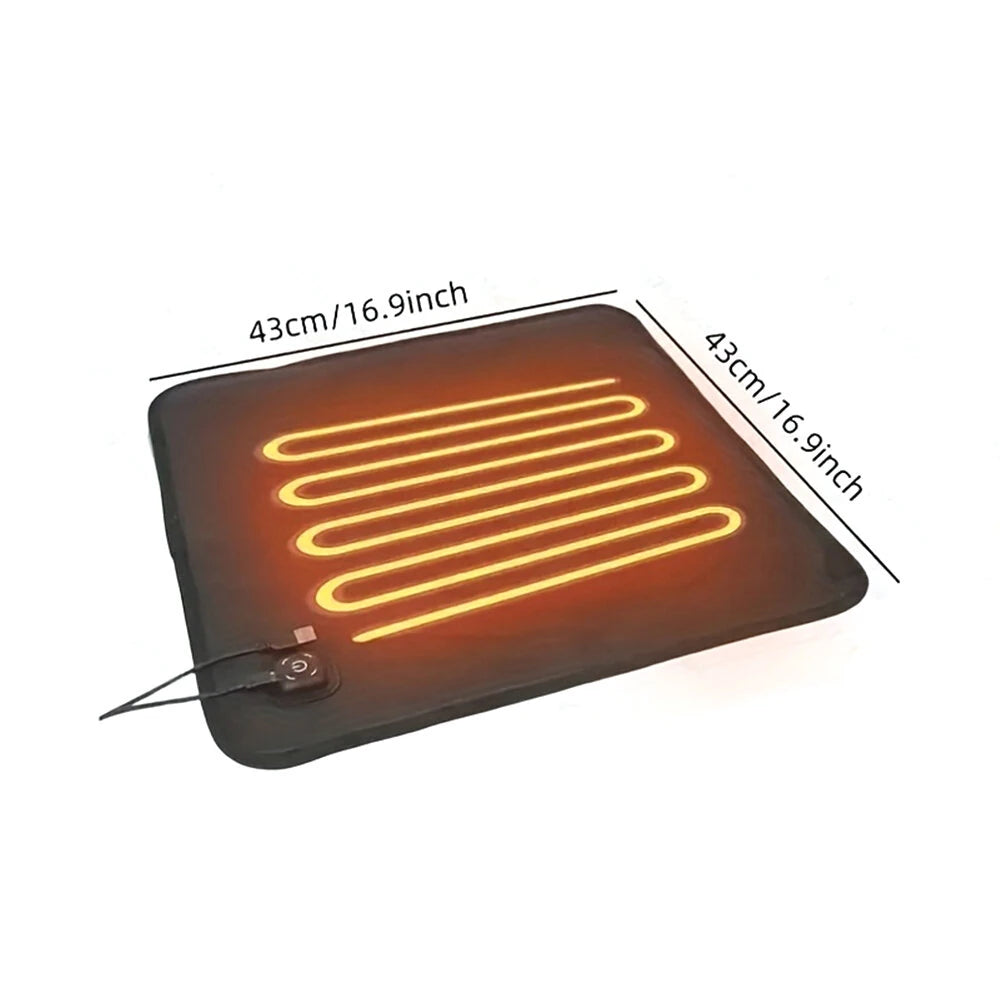 Car 5V USB Heated Seat Cushion Winter Portable Electric Heating Pads