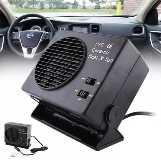 Car Heater Fan 12V Portable Ceramic Heating Cooling Adjustable Window Defroster