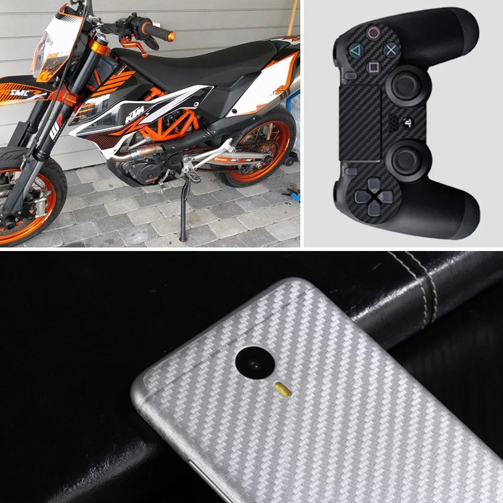 Car 3D Carbon Fiber Vinyl Film Waterproof DIY Stickers 200*30cm