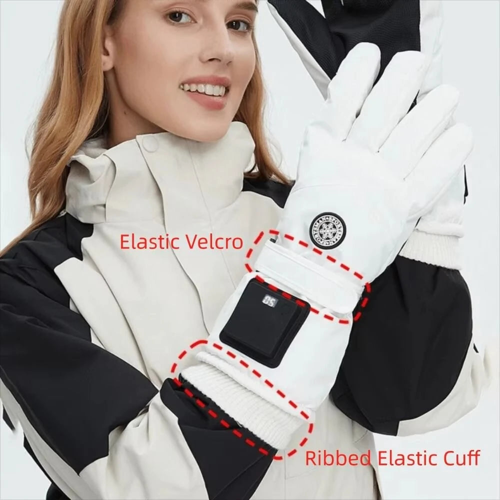 Motorcycle Riding Electric Heated Gloves USB Hand Warmer Waterproof Digital Display Adjustment Warm Mittens