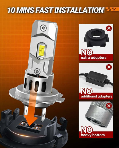 X3S H7 18000 LM 6500K Cool White LED Car Headlight Bulbs Modification Parts