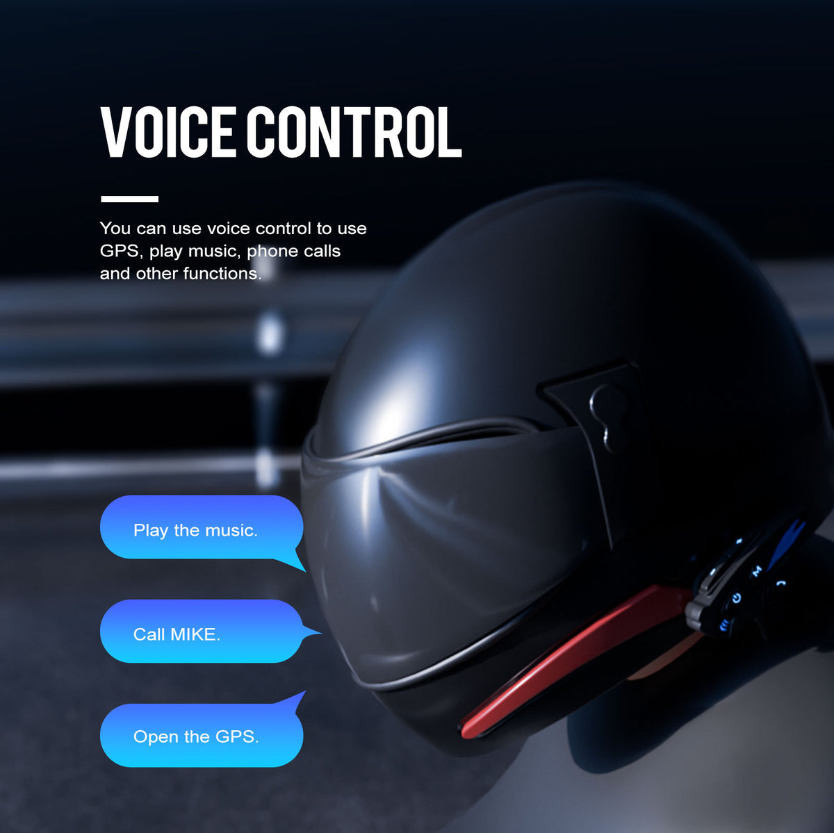 Motorcycle Helmet Intercom Bluetooth Headset Cycling Helmet With Music Distribution FM 2000M 8 Rider