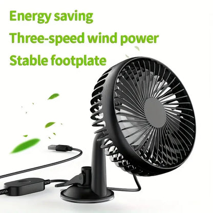 Car Cooling Fan 3Speed Air Circulator 12V/24V 360° Rotation