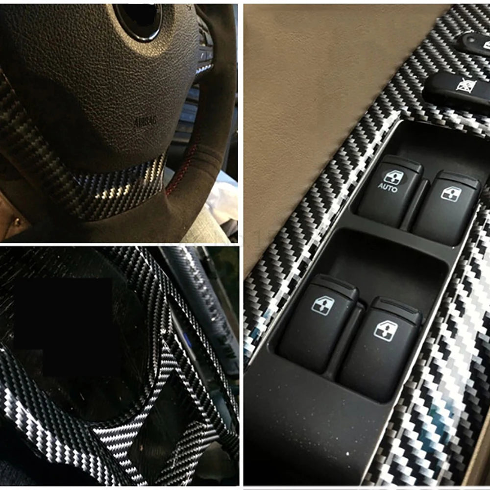 2D High Glossy Carbon Fiber Vinyl Wrap Film 10/30*100cm Automobiles Car