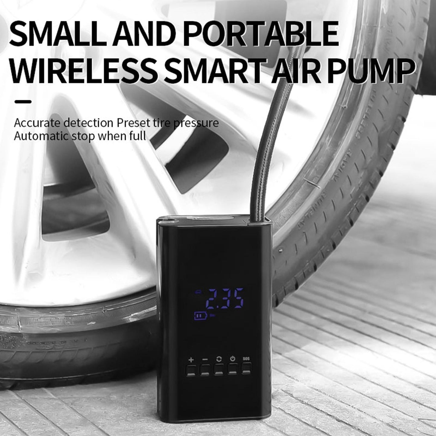 Car Wireless Digital Portable Tire Inflator Handheld Air Compressor Tools 4000mAh