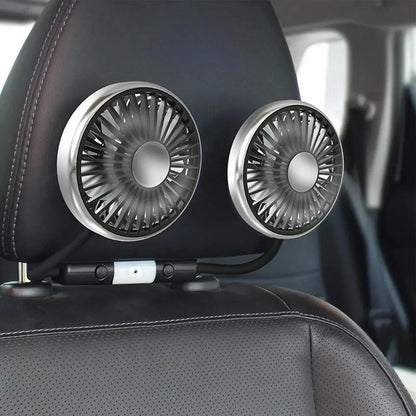 Car Clip Fan  LED 360° Rotatable Cooler Electrical Fan