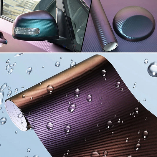 Car 3D Carbon Chameleon Fiber Vinyl Wraping Film Sticker 30*100cm