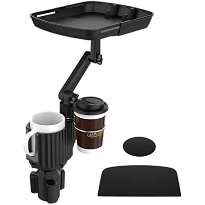Car Cup Holder Expander With Tray Organizer