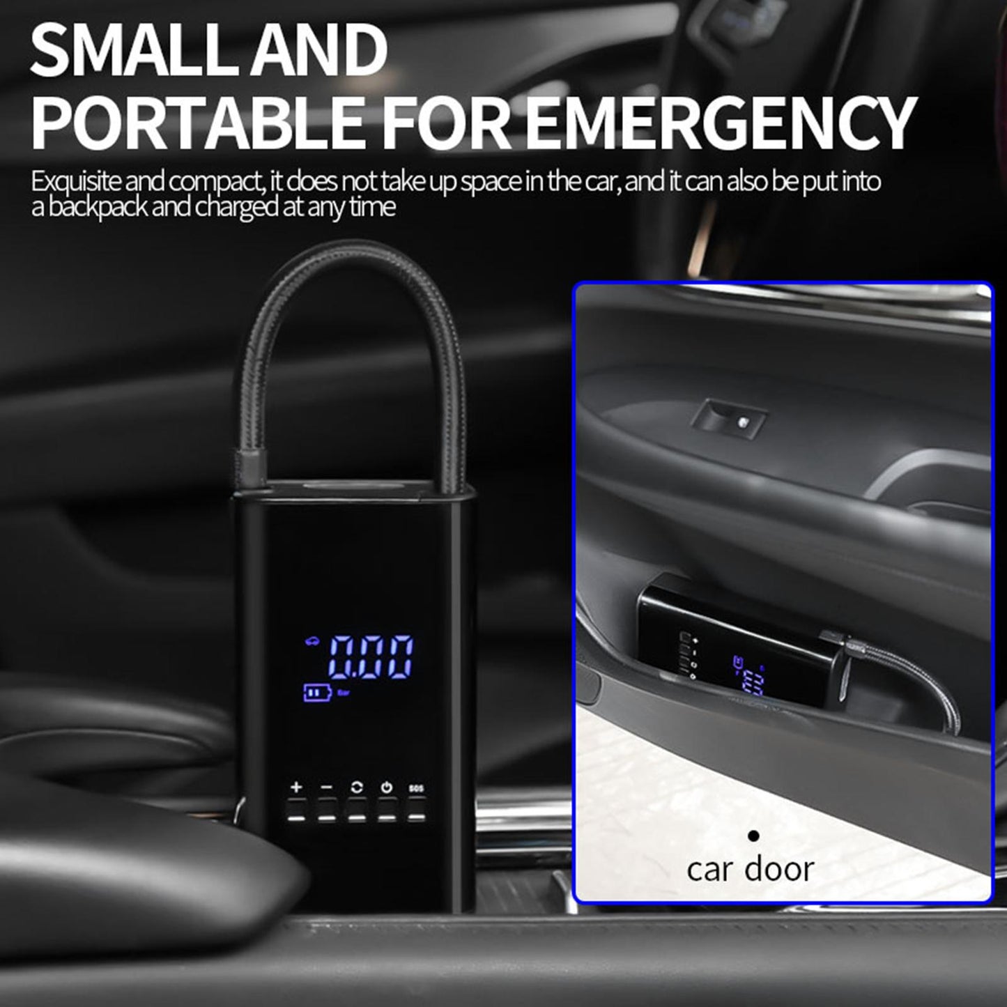 Car Wireless Digital Portable Tire Inflator Handheld Air Compressor Tools 4000mAh