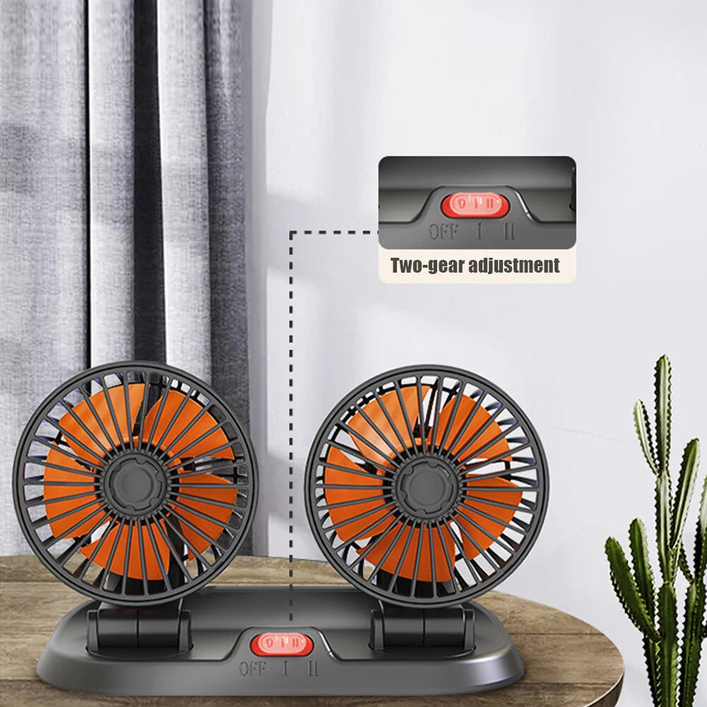 Car Cooling Fans 360° 2 Speed Adjustable Mini Size Strong Wind Cooler