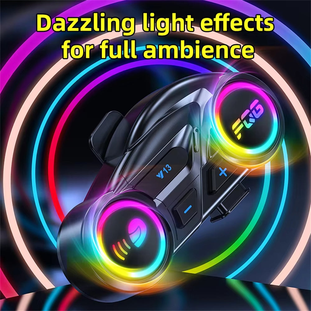 Motorcycle Helmet Bluetooth Headset Intercom Distance 500M Stereo Fm Radio Mixing Music Sharing