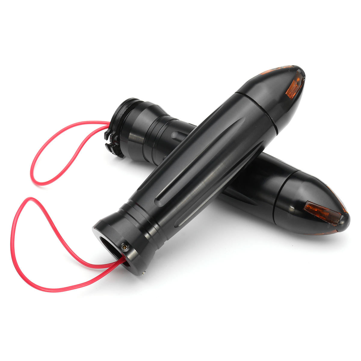 Motorcycle Aluminum Hand Grips Turn Signal Light for Harley/Yamaha/Honda/Suzuki 7/8inch