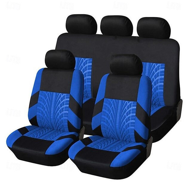 9 Pcs/set Universal Car Seat Full Set Track Design Breathable Seat Protectors