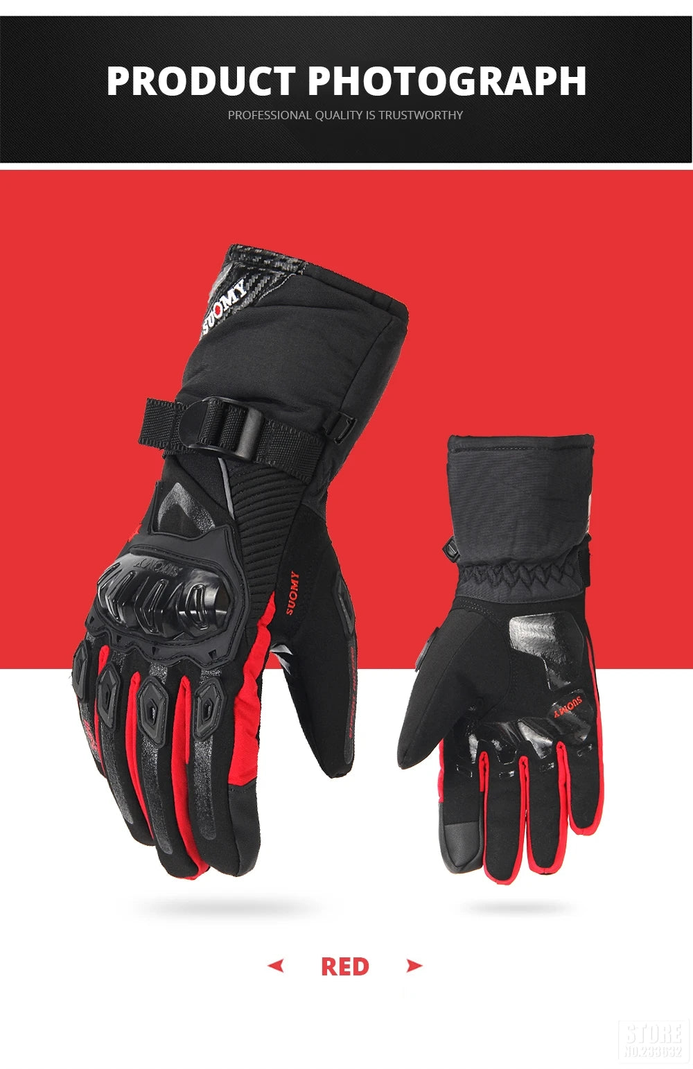 Motorcycle Waterproof Winter Warm Touch Screen Anti Slip Protective Gloves