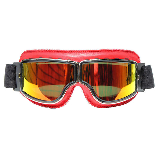 Vintage Goggles Motorcycle Leather Goggles Glasses Cruiser Folding Helmet Eyewear