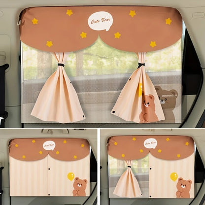 Car Side Window Curtains Privacy Double Layer Curtains Magnetic Sunshade