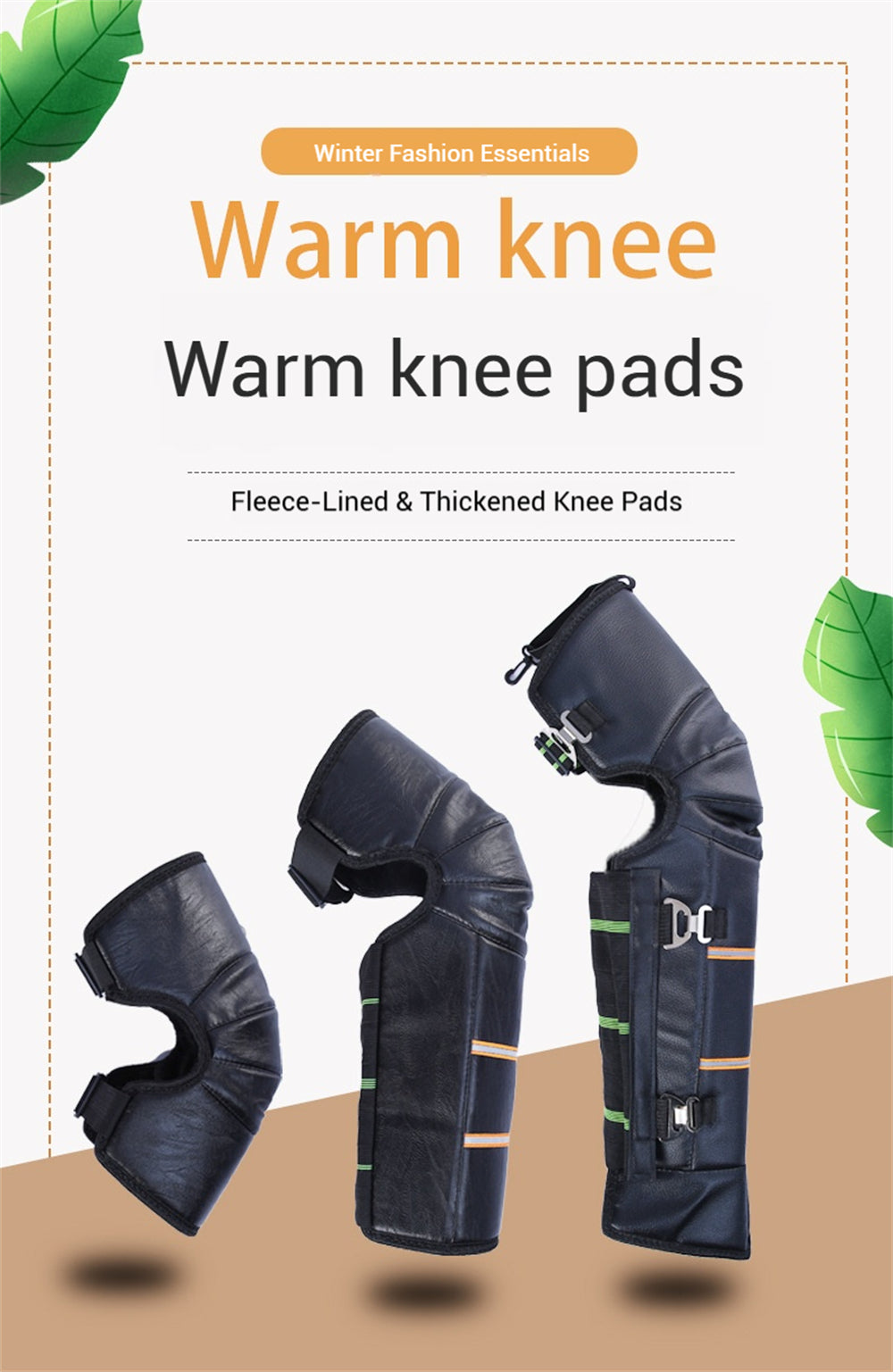 Motorcycle Riding Winter Leggings Guard Warm Windproof Thickened Knee Pads