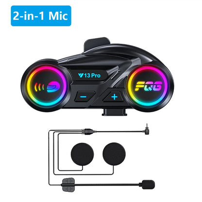 Motorcycle Helmet Bluetooth Headset Intercom Distance 500M Stereo Fm Radio Mixing Music Sharing