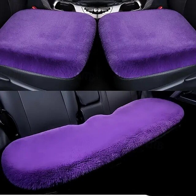 Car Winter Plush Thick Warm Soft Seat Cushion 3-Piece Set