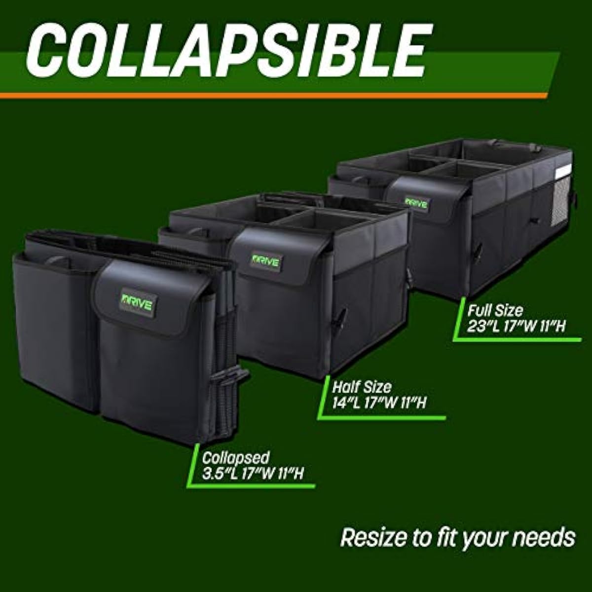 Auto Car Trunk Organizer Collapsible Multi-Compartment Automotive SUV