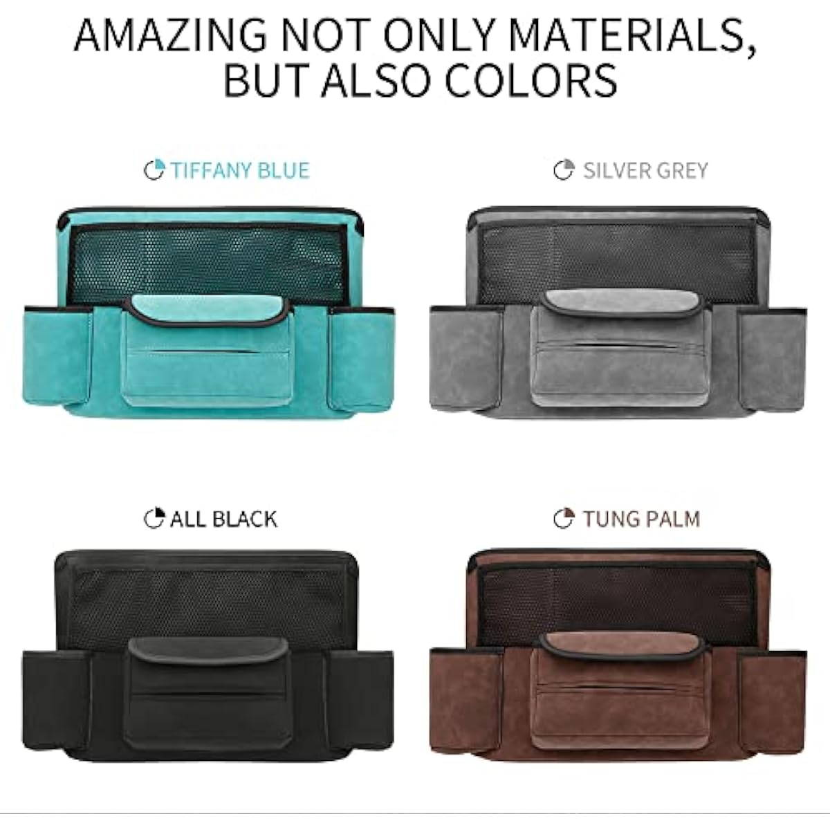 Car Handbag Holder Between Seats Suede Large Capacity Storage Organizer
