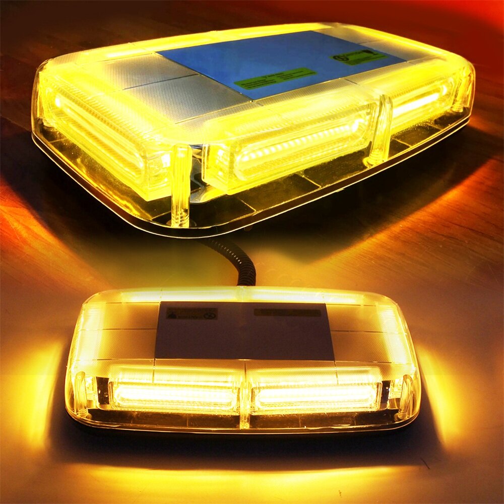 Car Amber 6 COB LED 18W Enforcement Emergency Hazard Beacon Warning Lights
