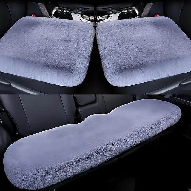 Car Winter Plush Thick Warm Soft Seat Cushion 3-Piece Set