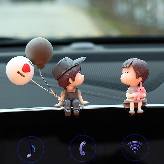 Car Decoration Cute Cartoon Couples Figurines Balloon Ornament