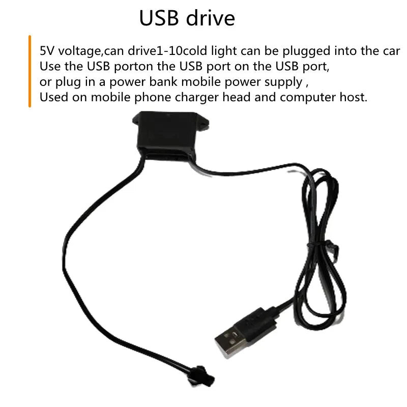 5M USB Car Atmosphere Light LED Decorative Light Bar Atmosphere Light Line Car Interior