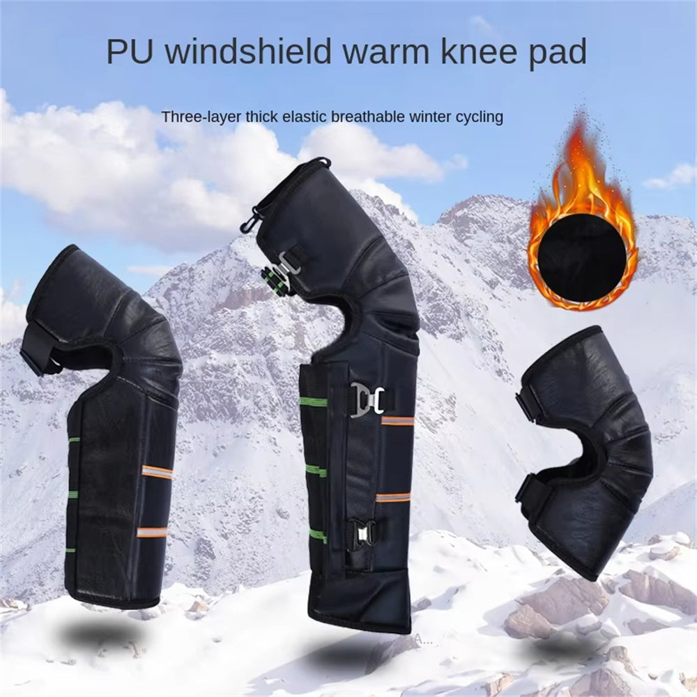 Motorcycle Riding Winter Leggings Guard Warm Windproof Thickened Knee Pads