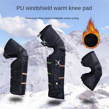 Motorcycle Riding Winter Leggings Guard Warm Windproof Thickened Knee Pads