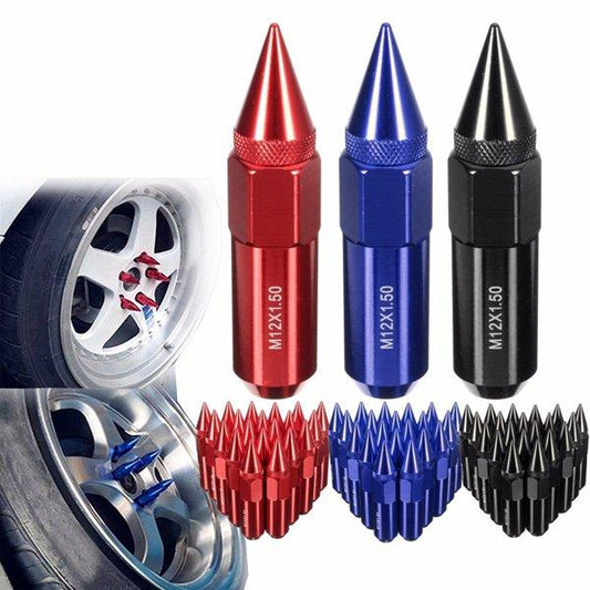 Car Aluminum Wheels Rims Lug Nuts Spiked Extended Tuner 20pcs M12X1.5 60mm