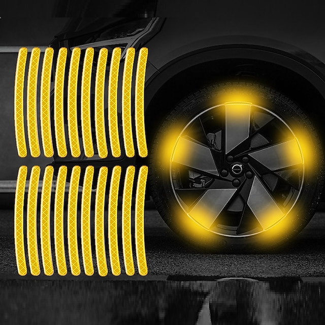 40pcs Car Motorcycle Wheel Hub Reflective Strip Sticker Warning Sticker