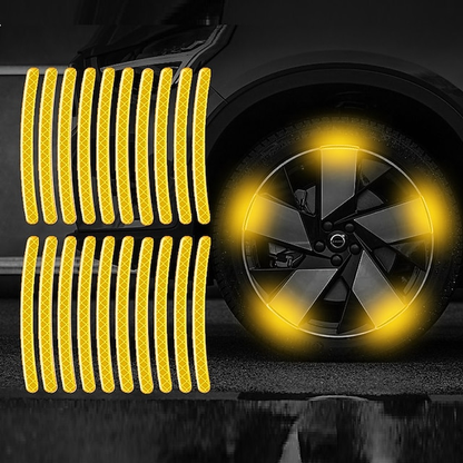 40pcs Car Motorcycle Wheel Hub Reflective Strip Sticker Warning Sticker