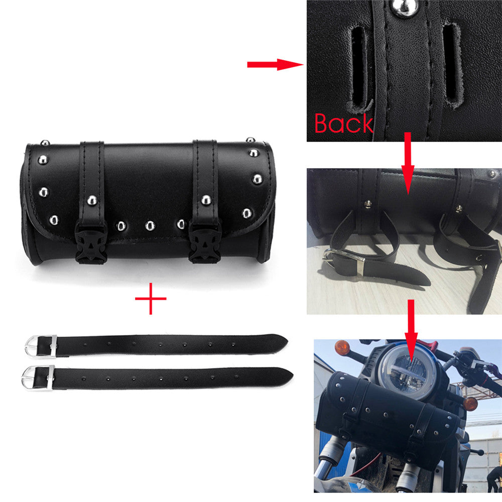 Motorcycle Harley Leather Front Fork Tool Saddlebags Pouch Luggage Organizer